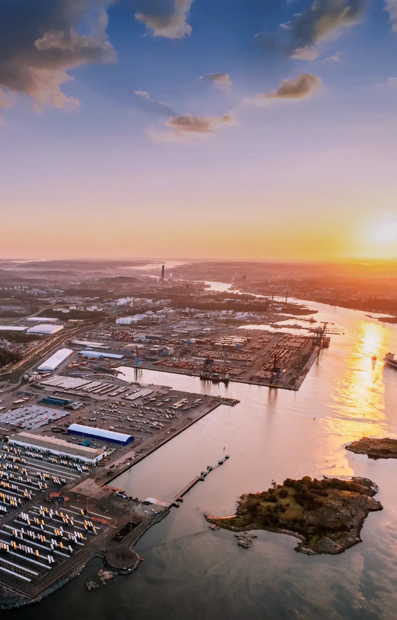 Aerial view of port city served by reliable Southampton taxi service